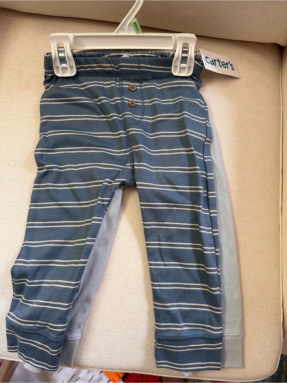 Carter's Blue Striped and Light Blue Legging Set